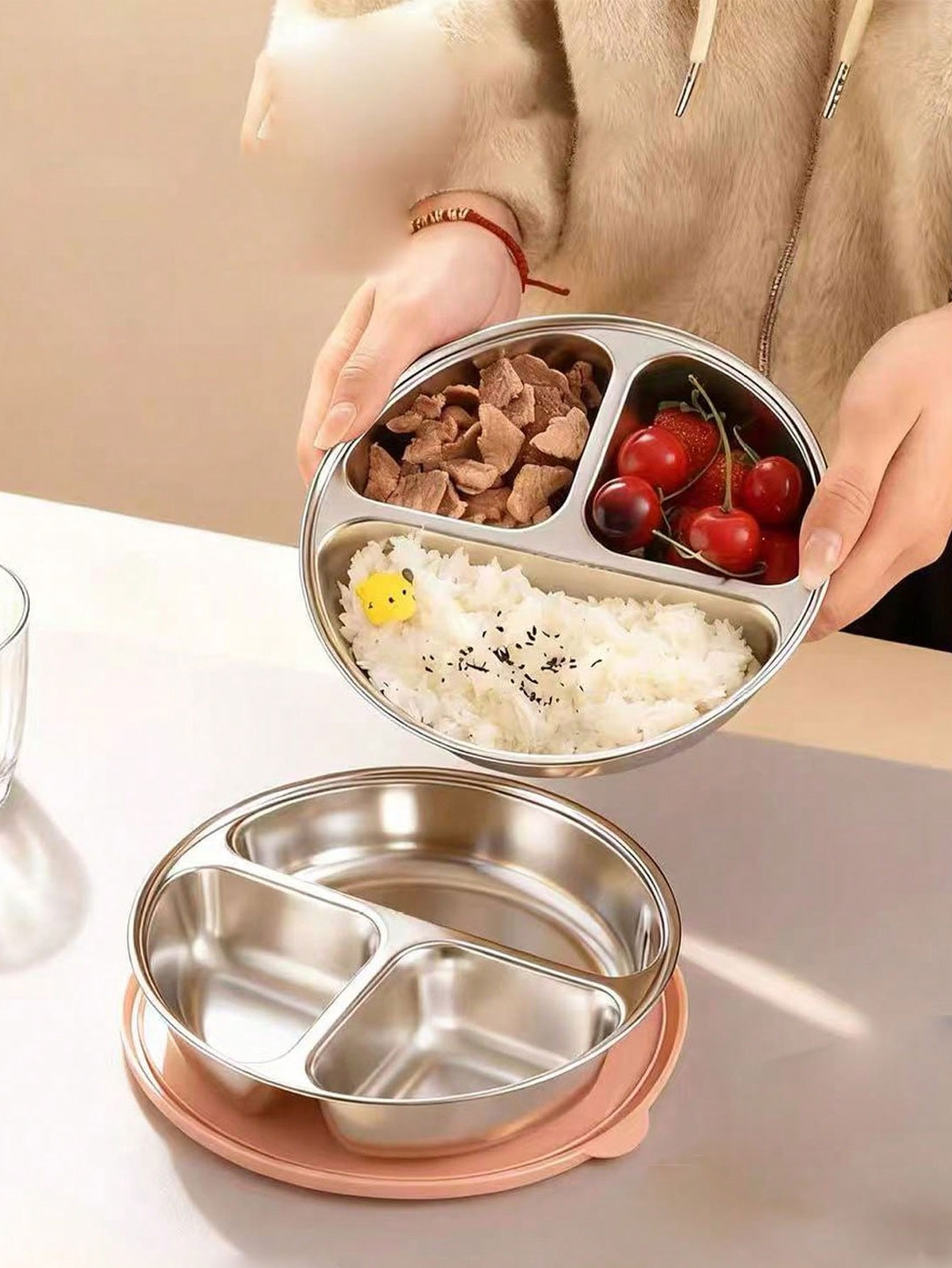 Baby Food Steamer - Trzykomorowa taca do gotowania na parze
